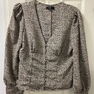 Beige and black printed blouse